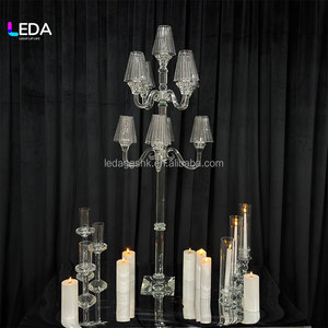 Candélabres en cristal LEDA, porte-bougies coniques en verre pour mariages, durables et de haute qualité - Product Image 3