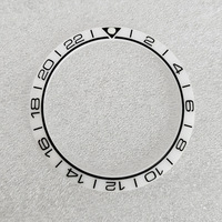 Composants de montre : diamètre 38 mm, diamètre intérieur 30,5 mm, lunette en céramique biseautée.