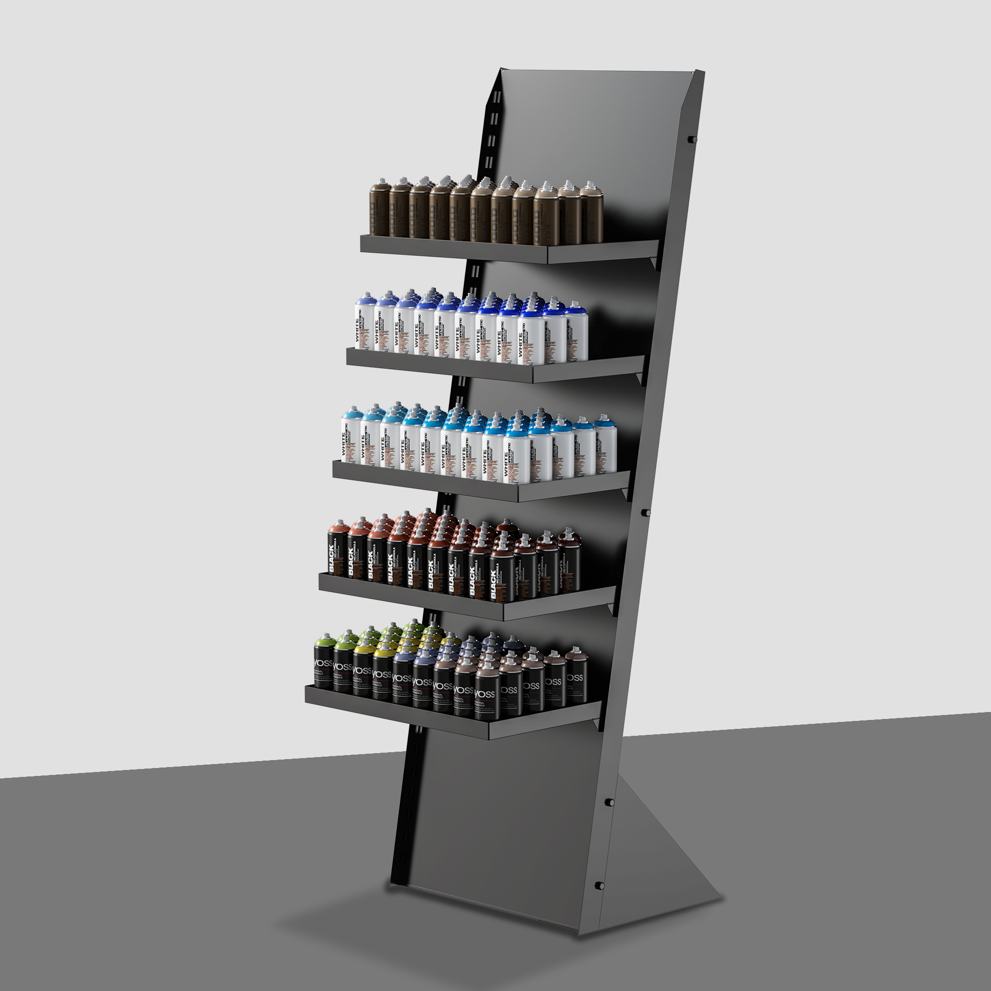 Spray Paint Bottle Display Rack, Metal Vertical Display Rack, Adjustable  Height Retail Store Display Rack Supermarket Shelf