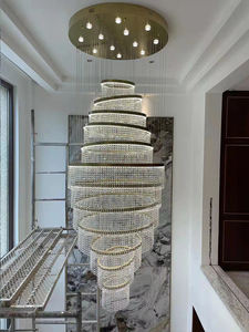 <span class=keywords><strong>Milan</strong></span> Villa candelabro de cristal sala de estar dúplex escalera Luz de lujo elegir vacío simple restaurante iluminación - Product Image 5