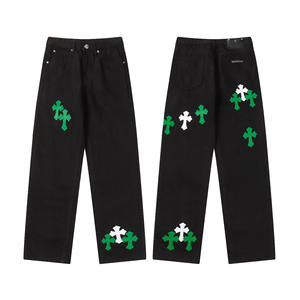 Jean droit pour <span class=keywords><strong>homme</strong></span> King Mcgreen Star High Street, polyvalent, décontracté, taille haute, coupe slim, <span class=keywords><strong>pantalon</strong></span> américain à cœurs chromés - Product Image 1