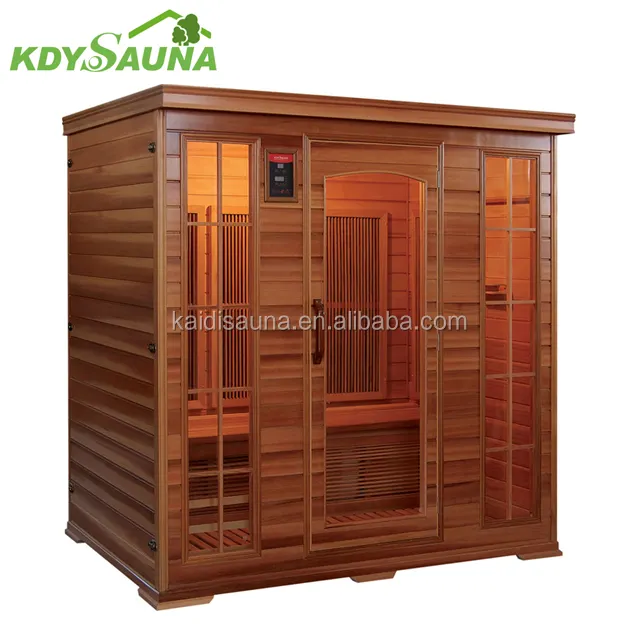 Saunas infrarouges à vendre pour 4 personnes en bois de cèdre rouge Meilleur sauna infrarouge d'intérieur