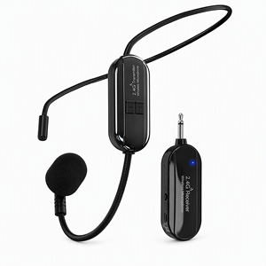 2,4G Kabelloses Headset-Mikrofonsystem 50M Reichweite 6H Akkulaufzeit <span class=keywords><strong>Plug</strong></span> & Play Kopfbügelmikrofon für Lehrer Reiseleiter Moderatoren Kirche - Product Image 4