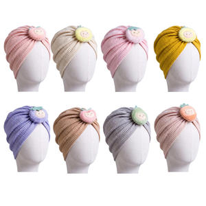 INS 新生児ワッフルソフトボーンレスビーニー幼児用帽子無地コットン子供用四季帽子 - Product Image 5