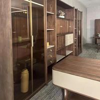 LBZ-342X Nouveau bureau de direction en bois massif de style chinois en forme de L, finition en noyer noir, moderne, minimaliste, haut de gamme