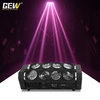 Projecteurs mobiles à faisceau LED GEVV Spider 8x12W DMX512 RGBW pour DJ, discothèque, scène, équipement de club