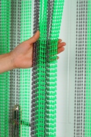 Rideau de perles moderne gris urbain vert néon, motif gourde, contrastant et audacieux, pour cloisonnement de bureau et studio tendance, vente en gros OEM