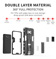 Untuk POCO X3 NFC/Poco C3/Redmi 9 Prime/Note 10 Pro ramah lingkungan TPU tahan guncangan Magnet casing keras dudukan Strip cincin logam