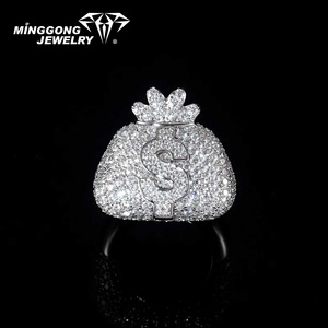 Anpassbares neues Design S925 Silber 10K/14K/18K Massiv gold VVS Moissan ite Verlobung sring für Männer und Frauen - Product Image 1