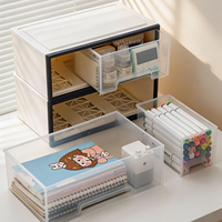 Boîte de rangement transparente à tiroirs superposés en plastique pour bureau, organisateur multifonctionnel pour la maison et le bureau, pour articles divers et fournitures de bureau