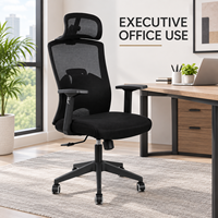 Chaise de bureau moderne à dossier haut en maille avec appui-tête et accoudoirs 3D pour l'école et l'hôpital