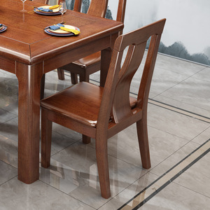 Juego de Mesa de Comedor de Madera Maciza de Nogal Dazhang Jiaju, 6 Piezas, Rectangular, Estilo Chino, Muebles para Comedor - Product Image 4