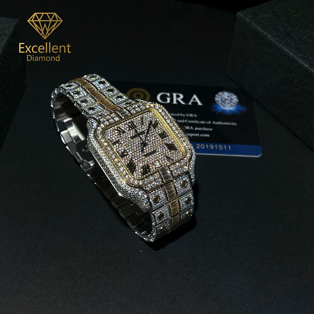 Trend Setting Custom Engraving Moissanite Mechanical Watch for Men Heavy Texture Luxury Hip Hop Streetwear Collection