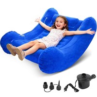 Fauteuil à bascule gonflable Da Niu, nouveau canapé floqué, fauteuil inclinable paresseux, structure en plastique, design moderne et simple, lit bleu créatif