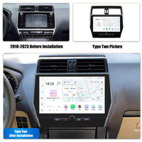 Lecteur DVD de voiture Android Penhui 11,6 pouces pour Toyota Prado 2010-2023, écran tactile, unité centrale panoramique 360°, CarPlay sans fil, DPS