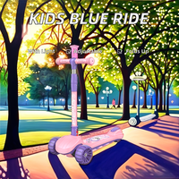 Trottinette à trois roues pliable et réglable en hauteur Orbic Toys Blue pour enfants, avec lumières, pour les plus jeunes