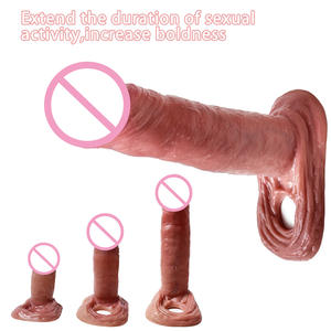 Großhandel 3 verschiedene Größen Realistische Dildos Herren Wolf Hosenträger Kondom Weiches flüssiges Silikon Sexspielzeug für Erwachsene Riesiges Anal spielzeug - Product Image 2