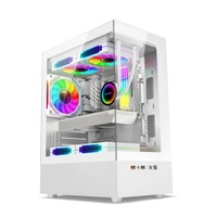 AntarcChill Wholesale Dual Tempered Glass Mid Tower M ATX Gaming PC Computet Case Desktop CPU Cabinet Computer Cases