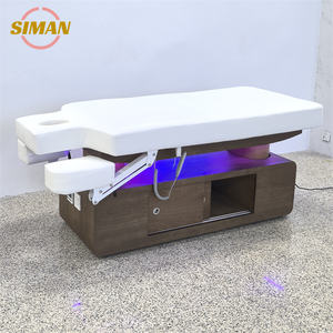 Table de massage <span class=keywords><strong>électrique</strong></span> de luxe beige et blanche Siman personnalisable à 4 moteurs, durable, pour spa beauté, hôtel, usage commercial, moderne et ergonomique - Product Image 4