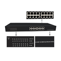 TP Link de Metal de 19 "Montado en Rack 16 Port 10/100Mbps Ethernet rápido no gestionado conmutador de red Hub para cámara IP