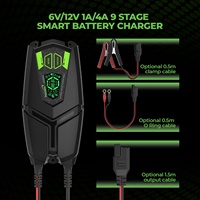 Usine de haute qualité 6V 12V 1Amp 4Amp chargeur de batterie automatique moto IP65 9 étapes chargeurs de batterie intelligents de voiture