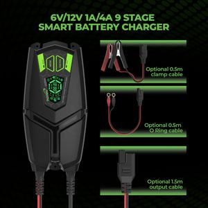 Fábrica de alta calidad 6V 12V 1Amp 4Amp cargador de batería automático motocicleta IP65 9 etapas cargadores de batería inteligentes para coche - Product Image 3