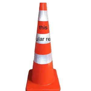 Factory Price Road Safety 360X360Mm Base Size 100% Flexible Pvc Traffic Cone 90Cm