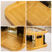 Étagère à épices en bois à 2 niveaux, grande capacité, pour comptoir de cuisine et salle de bain, rangement de cosmétiques, coffret cadeau