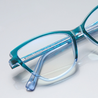 Monture de lunettes optiques Partagas TR90 œil de chat avec charnières à ressort et branches à fixation par broche, anti-lumière bleue, pour femmes