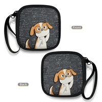 Sac de rangement pour accessoires électroniques avec imprimé chien de dessin animé, pochette portable pour câbles, écouteurs et chargeurs