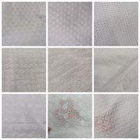 Tissu en coton brodé avec des trous découpés, couleur rose, fabriqué en Chine