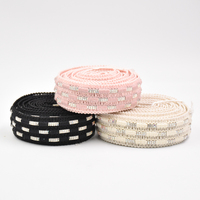 Ruban de couture en coton de 3,5 cm pour la décoration de sandales avec strass, ruban semi-accessoire, tissage jacquard, dessus de chaussure pour sandales