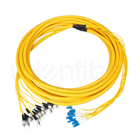 Cable de Conexión de Fibra Óptica Unionfiber FC a LC SM OS2 4/6/8/12 100m Multifibra, Tipo Fanout Plano
