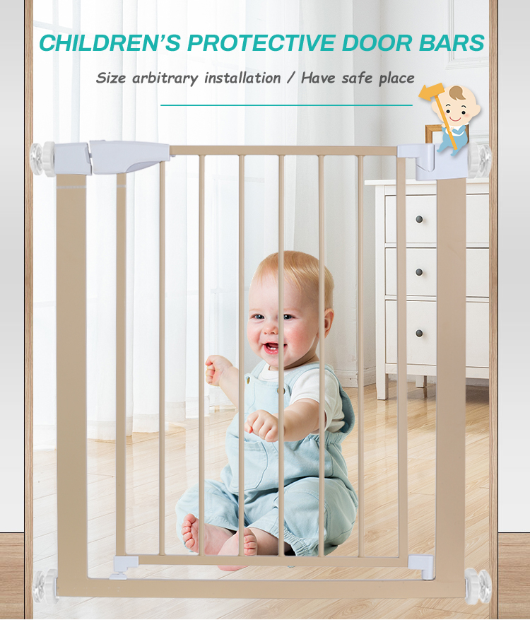 Metal Baby Gate Door Barrier Extra Wide for Stairs & Doorways, Pressure Mounted Baby Safety Gates BG01-B