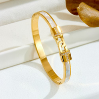 Bracelet jonc Gaovo de luxe premium à fermoir entrelacé, plaqué or 18 carats, en acier inoxydable, étanche et inaltérable, bijoux de mode pour femme