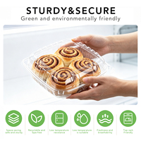 Conteneur alimentaire jetable en PET transparent de qualité alimentaire pour sushis, rouleaux de cannelle, croissants, hamburgers, tartes aux fruits
