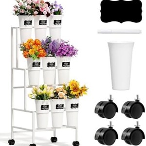 Chariot de présentation de fleurs sur roulettes, support de présentation de fleurs pour jardin, balcon, décoration de mariage, fleuriste - Product Image 5