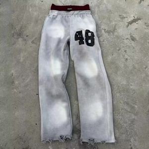 Custom 100% Cotton Acid Wash <b>Sweat</b> <b>Pants</b> <b>Men</b> High Quality Joggers Sun Faded Casual Wide Leg Sweatpants - Product Image 2
