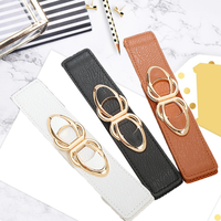 2024 mode ceintures extensible or Double joint torique boucle large extensible ceinture élastique Double boucle en métal ceinture