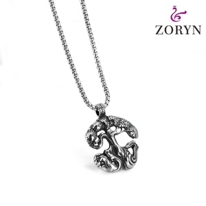 Pendentif Arbre de Vie en Acier Inoxydable Personnalisé, Style Viking Celtique Wiccan Nature Bohème Vintage, Bijoux en Acier Titane pour Hommes et Femmes - Product Image 3