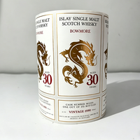 Etiqueta de Vino Personalizada de Lujo con Relieve, Impresión de Etiquetas Autoadhesivas de Papel Kraft Impermeable para Botellas de Whisky/Café