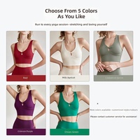 Soutien-gorge de sport à col en V torsadé et dos nu pour femme, maintien élevé, absorption des chocs, effet push-up, en Spandex/Nylon, idéal pour le fitness et le Pilates
