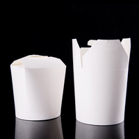 Boîte à pâtes ronde à fond rond en papier pour frites, avec couvercle pliable, imprimée sur mesure, biodégradable