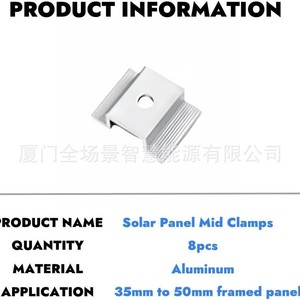Juego de 8 Abrazaderas de Montaje Solar de Aluminio Anodizado para Sistema Fotovoltaico - Product Image 4