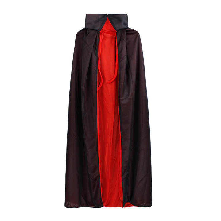 Halloween Cape Adult Children Size Black and Red Stand Collar Reaper Costume Cosplay Cape Party Wizard Vampire Cloak