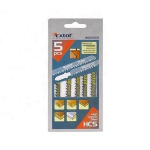 8805009 Extol Premium 5PCS HCS Hoja <span class=keywords><strong>de</strong></span> <span class=keywords><strong>sierra</strong></span> <span class=keywords><strong>de</strong></span> <span class=keywords><strong>calar</strong></span> recíproca <span class=keywords><strong>de</strong></span> 83mm <span class=keywords><strong>de</strong></span> longitud para corte muy limpio <span class=keywords><strong>de</strong></span> <span class=keywords><strong>aglomerado</strong></span>/madera dura/madera contrachapada - Product Image 1