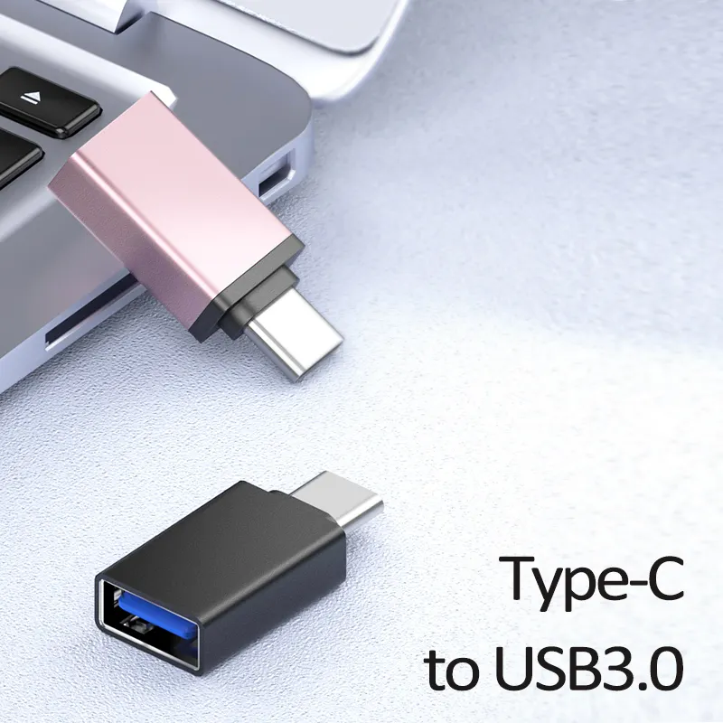 Adaptateur USB C mâle vers USB A 3.0 femelle en alliage d'aluminium