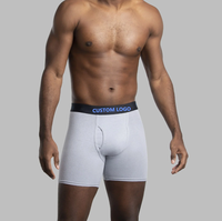 PATON Boxer Homme Personnalisé Respirant et Rafraîchissant en Coton Tricoté Micro-Mesh, Design Traditionnel à Braguette Mi-Cuisse, Poche Ergonomique