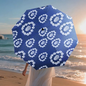 Innovative Design Tie-dyed Fabric Automatic <b>Umbrellas</b> for the Rain 190t /210t Pongee Windproof <b>Umbrella</b> Female Use - Product Image 1