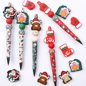 Nieuwe Stijl Schattig Kerstthema Siliconen Pen Focale Kralen Toppers Bedels - Product Image 1